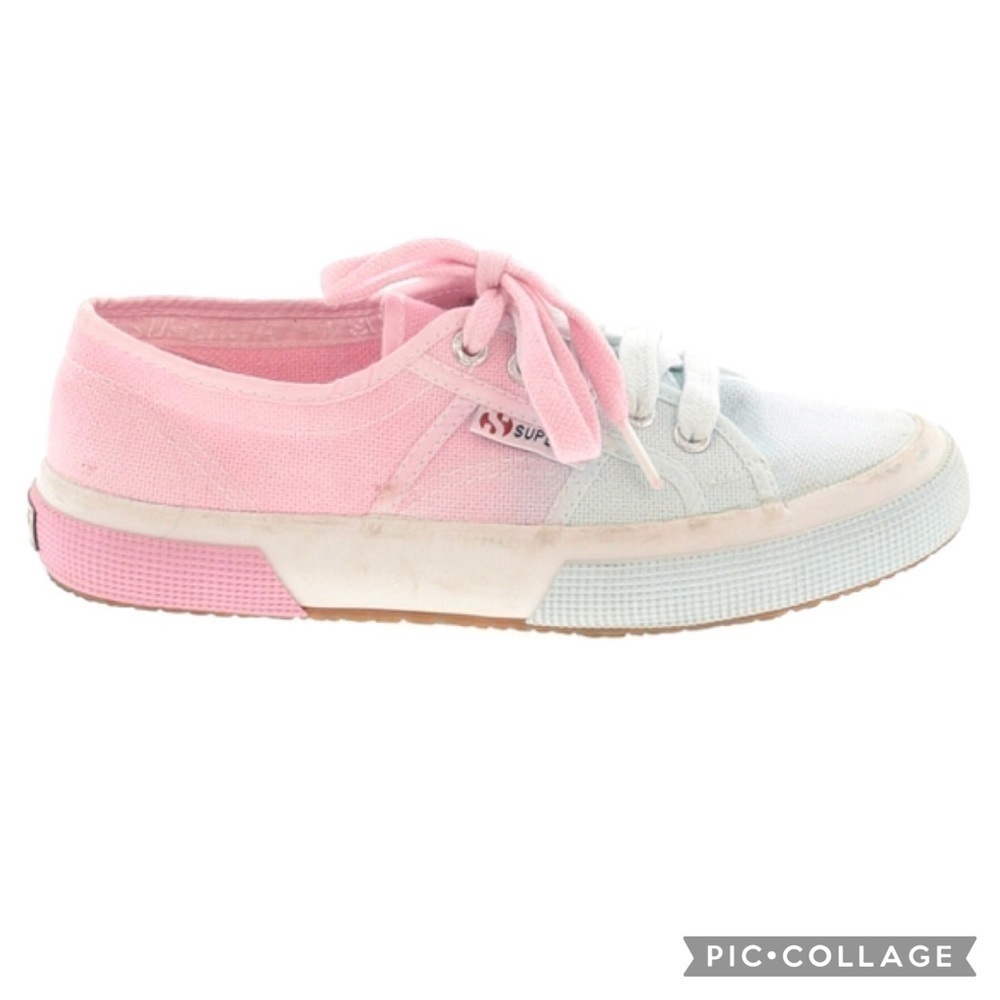 Superga 80s Retro Ombré Dip Dye Pastel Pink & Sky Blue Sneakers